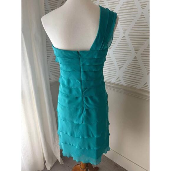 Max And Cleo Women’s Size 6 Medium Bluesail Scalloped Ruffle Party Mini Dress - Picture 3 of 6